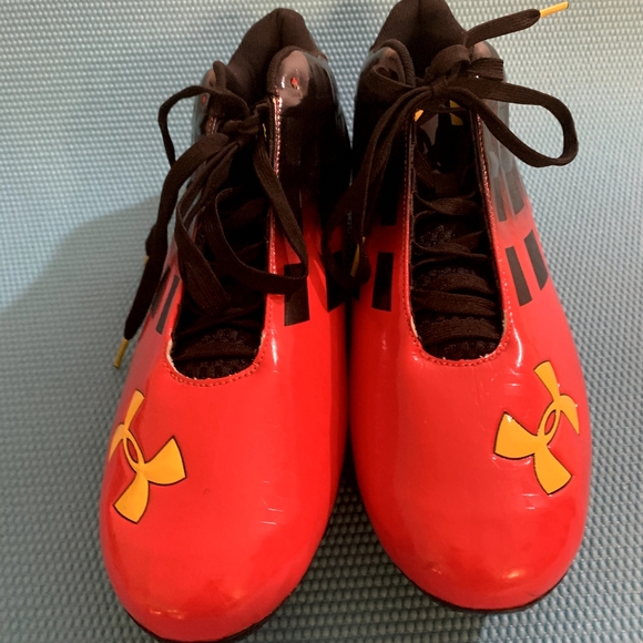 Under Armour Team Mercenary Size 14 5/8 MC Mid Men's Football Cleats Red Black - Picture 3 of 9